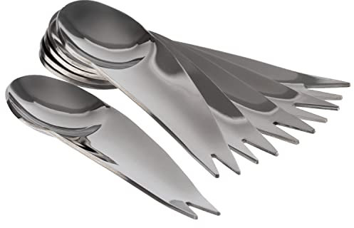 APS 699 - Set di 6 cucchiai/forchette, in acciaio inox, lavabili in lavastoviglie