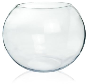Craft And Party, Glass Bubble Bowl, 4.5 Height x 6 Width Glass Fish Bowl Vase, Bubble Bowl vase for Terrarium, Flower vase Centerpiece