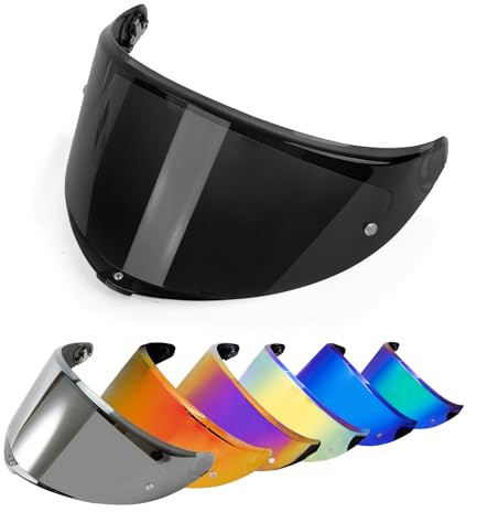 PSLER Helmvisier für K6 K6s - Helmgesichtsschutz Getöntes Visier Motorradhelm Zubehör Ersatz für K6 K6s(Dunkelschwarz)