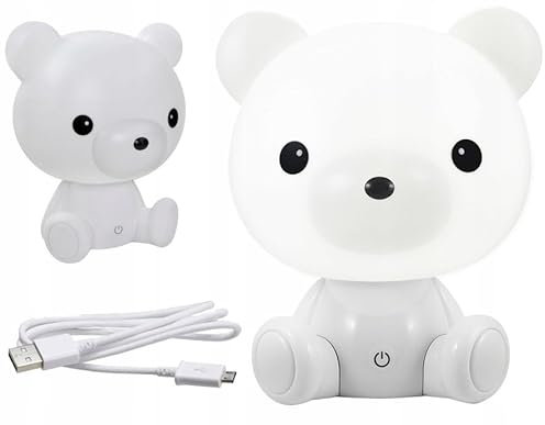Retoo Nachtlicht für Kinder Bärenlampe Tierförmiges 3 Farben Lichtwechsel Baby Nachtleuchte Schlaflichter für Mädchen Junge Wohnzimmer Schlafzimmer Kinderzimmer Deko Geschenke 3W Weiss