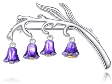 DAYLINLOVE blå klockblomma brosch 925 sterlingsilver blå klockblomma brosch blå klockblomma smycken gåvor för kvinnor kvinnor flickor, En storlek, Sterlingsilver, Ingen ädelsten