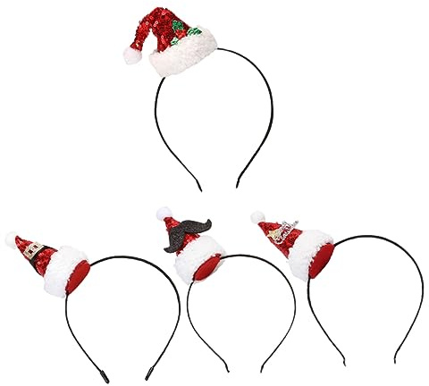 FRCOLOR 4piezas Conjunto Diademas Navideñas De Adornos Cabeza Para Fiestas Accesorios De Disfraces Para Navidad Para Decoración De Fotos y Fiestas De Navidad Adultos