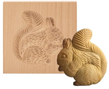 Vinuwu Moules à biscuits 3D en bois pour Halloween, Thanksgiving, Noël, Pâques, emporte-pièces, écureuil
