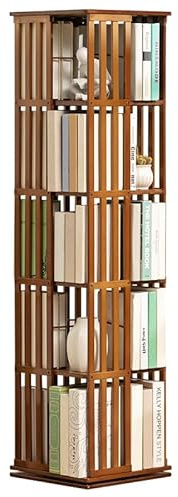 MumaHome Libreria Verticale Girevole 360° con 5 Ripiani