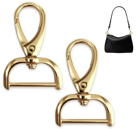 HMCEY 2 Piezas Mosqueton Llavero,Gancho Giratorio Para Bolso,Cierre Llavero con Anillo en D,Key Chain Hooks,Llavero de Langosta,Cierre Giratorio Metal para Usar en Mochilas,Llaveros y Manualidades