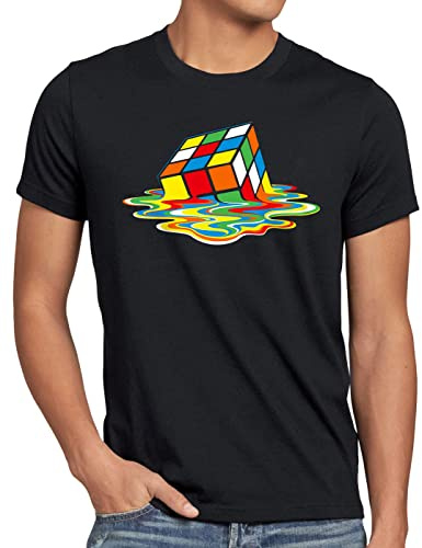 style3 Sheldon Cubo Magico T-Shirt da Uomo, Dimensione:, Colore:Nero