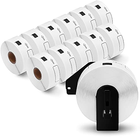 12 Rolls Replace for Brother DK-1201 (1.1 x 3.5) Address Label, 400 Stickers/roll for QL-800 810W 820NWB 600 Printer, 1 Frame + 4800 Label Refills, Barcode & All Purpose Die-Cut DK Label