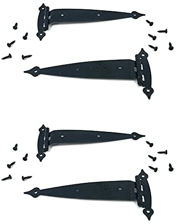 Harris Hardware 93-HBE-4 Black Colonial 3/8 Offset Surface Mount Strap Hinge with Black Screws