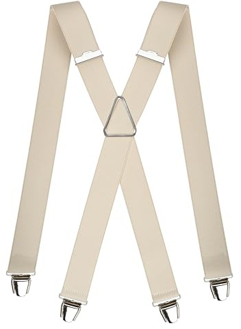 PIERROT Tirantes para Hombre - Clips Extra Fuertes - Sólidos y Artesanales para Garantía de Por Vida - Para Pantalones - Una Talla Para Todos