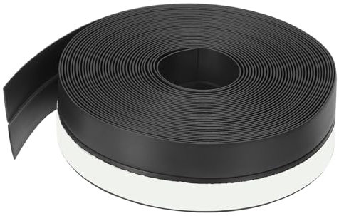 PATIKIL Silicone Seal Strip, 20FT Self Adhesive Door Draft Stopper 25MM Silicone Soundproof Gap Replacement Strip Roll for Window, Door, Black