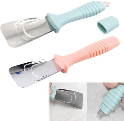 Kühlschrank Eiskratzer,Kühlschrank Eisschaber,Kühlschrank Schaufel,Edelstahl Defroster,Frostschaufel Set für Kühlschrank und Gefrierschrank,Multifunktionale Eiskratzer Schaufel,Kühlschrankzubehör