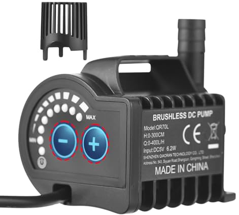 Liten fontänpump, liten dammpump, akvariump med 8 justerbara inställningar | USB-uppladdningsbar vattenpump för akvarium, utomhusvattenfontän, hydroponisk, damm