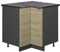 Vicco Eckschrank Fame-Line, Eiche Paneel, 80.5 cm, AP Anthrazit