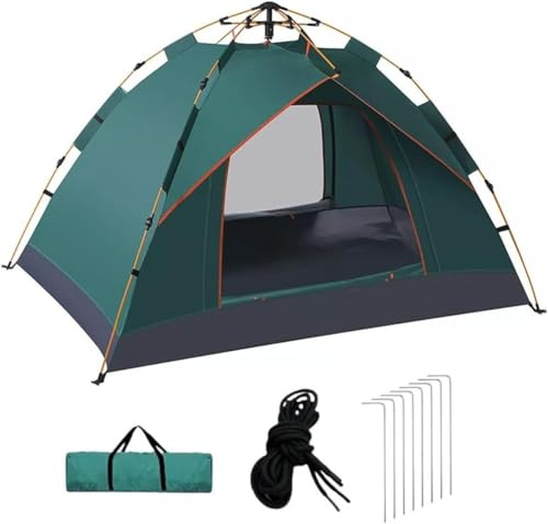 SMH LINE® Pop Up Camping Zelt 2-3 Mann Zelte 4 Jahreszeiten Wasserdicht & Winddicht Kuppelzelt Automatik Doppelschicht Outdoor Zelt