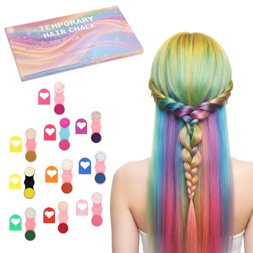 Juego de 10 tizas para el pelo para niñas y niños, colores lavables, tizas temporales, para adolescentes, regalo de cumpleaños para 5-15 niñas