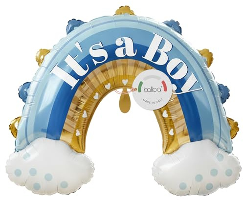 balloa Globo de papel de aluminio XXL Its a Boy arcoíris, globo de helio con motivo de bebé, globo de aire para nacimiento de niño, regalo para baby shower, decoración para baby shower, decoración de