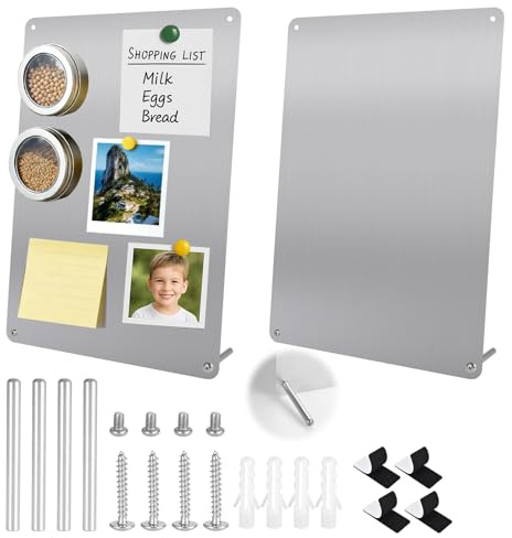 2 Pack Magnetic Boards for Fridge Magnets 32 x 22cm Magnet Bulletin Board Memo Display Board for Kitchen Office