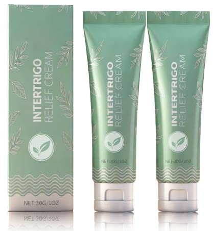 2 pezzi Intertrigo Relief Crema, Intertrigo Crema per la Cura delle Pieghe Cutanee, Riduce l'umidità e l'attrito, A rapida Asciugatura e non Untuosa, da applicare sulla piega addominale