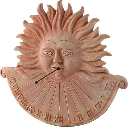 Febo Garden Meridiana Sole in Terracotta Naturale, 46 x 45 cm, Stile Rustico Mediterraneo, per Giardino e Terrazzo Antico Mestiere