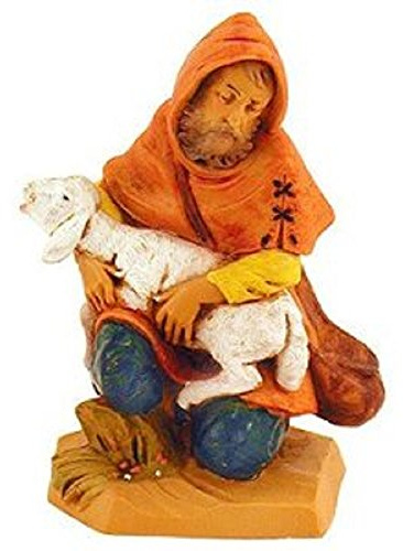 Roman Fontanini Inc., Jeremiah The Shepherd, 5 Shepherd Collection, Nativity Figure and Accessories, Hand Sculpted and Painted