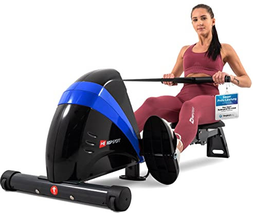 Hop-Sport Rudergerät Boost, Magnetbremssystem, LCD Display, 10 Widerstandsstufen, Klappbar, Cardiogeräte für Zuhause, Ideal für Ganzkörpertraining, 120 kg Max. Belastbarkeit