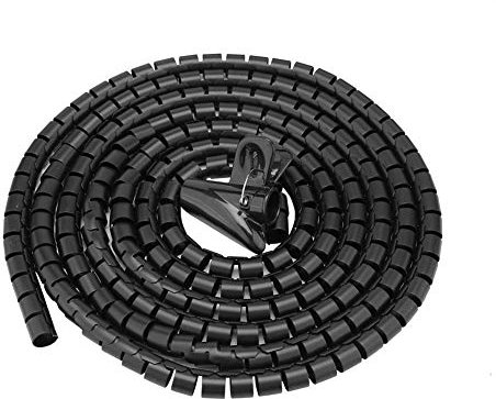 NEUFDAY 【𝐏â𝐪𝐮𝐞𝐬】 Enveloppe en Spirale, Organisateur de câble en Spirale Flexible(3.0m*16mm-Noir) 【Cadeau de Noël, Cadeau du Nouvel an】