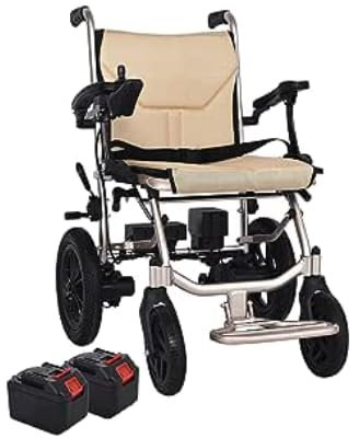 GSS-Rollstühle Rollstühle Elektrische Rollstühle Faltbarer Power Kompakter Mobilitätshilfe-Rollstuhl, Leichter Elektrorollstuhl Verfügen Über Zwei Steuerfunktionen (Elektrischer Rollstuhl Gold)