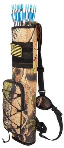 Lixada Quiver for Arrows, Side Quiver for Arrows, Quiver for Arrows Bow with Multipurpose Pockets, Archery Bag with Adjustable Strap for Hunting Target Practice