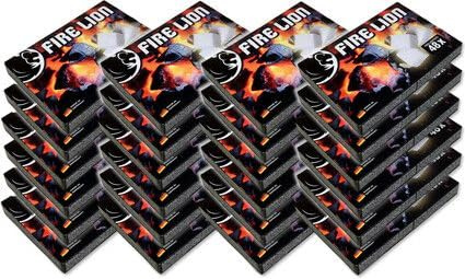 FIRE LION grilltändare tändkub kol grill ugn eldstad tändare, 3 förpackningar (144 kuber)