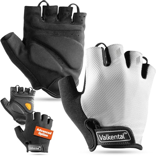 Valkental® - Gepolsterte Fahrradhandschuhe | Weich & Atmungsaktiv | Fahrrad Handschuhe Herren & Damen | Fingerlose Radhandschuhe - MTB/Rennrad/Trekking | Handschuhe Fahrrad Kurz & Leicht