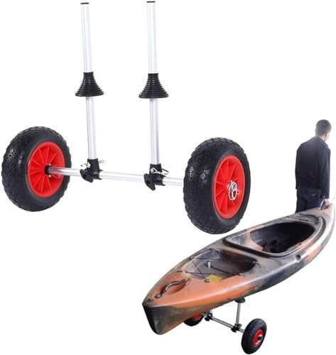 Carrello universale per kayak, con due ruote, in alluminio, con traverse regolabili in larghezza, per tavola da surf, paddleboard, resistente e durevole