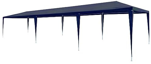 Gecheer Carpa para fiestas de 3 x 9 m de polietileno azul, cenador de exterior, toldo, pérgola con tela, pabellón de jardín, carpa para fiestas, cenador para barbacoa, A45084