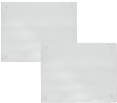 YöL Pack of 2 Tempered Glass Work Top Saver Textured Frosted Glass Non Slip Chopping Board