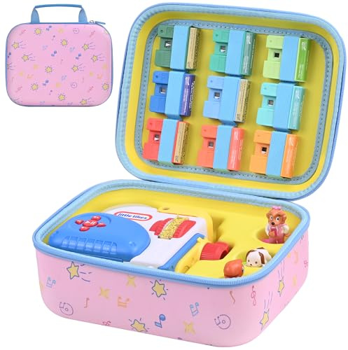 PERFCASE Storage Case for Little Tikes Books Starter Set, Portable Protective Container Case for Storytime, Books, Audio Play Characters (PINK)