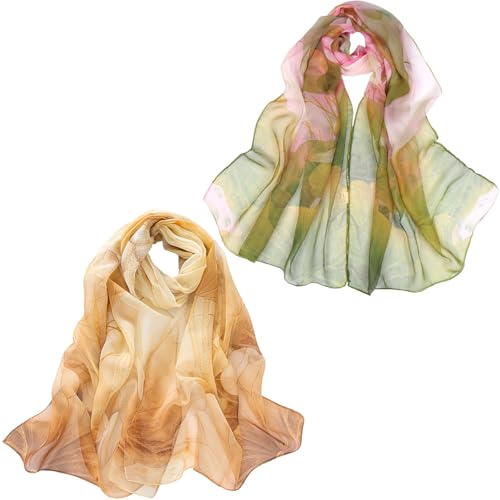 MUNSKT Femmes Foulards,2Pack Châle Femme Mode Echarpes,Motif de Echarpe,Dame Foulard Léger (Red)