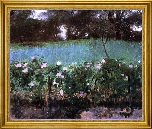 Art Oyster John Singer Sargent Landscape with Rose Trellis - 20 x 25 Premium Canvas Print with Gold Frame