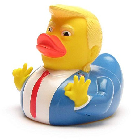 Duckshop I Donald Trump - Paperella da bagno con scritta I Quietscheente - L 10 cm.