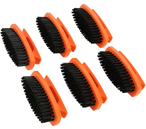 GreatNeck 19025 Nail Brush, 6 Pack Nail and Hand Scrub Brush Set, Stiff Bristles, Comfortable Scrubber Grip, Salon or Construction Quality, Gift For DIYer or Nail Techs