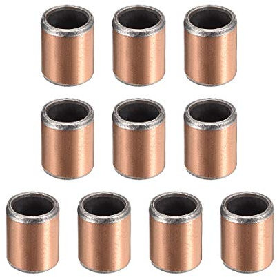 sourcing map Hülsenlager 6mm Bohrung x 8mm Außendurchmesser x 10mm Länge Glatt gewickelte ölfreie Buchse 10 Stück