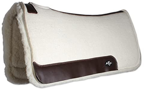 Professional's Choice 100% Steam-Pressed Saddle Pad | Wither Relief and Helps to Protect Against Pressure Points | Soft Fleece Bottom | 31 x 32 | 1 1/4 Felt | Tan