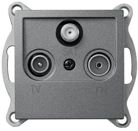 MC POWER 1534760 Prise d'antenne | Flair | pour TV, radio et satellite, UP, anthracite, mat