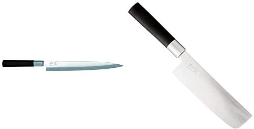 Kai 6724Y Coltello Wasabi Yanagiba, Lunghezza Lama 24 Cm, Nero & Coltello Kershaw Wasabi Black Nakiri 16,5 cm
