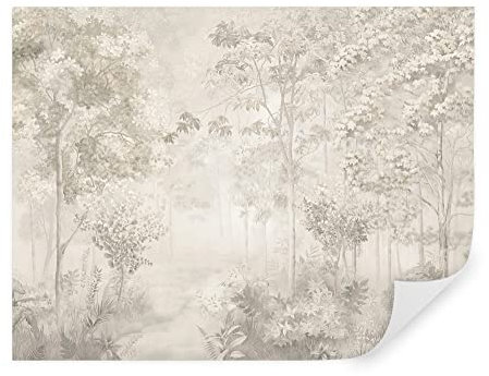 Carta da parati moderna, natura, foresta, fotomurali 400x280 cm, stile natura, foresta, alberi, fogliame, carta da parati 3d per camera letto, soggiorno, beige u78448