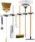 Recalma Besenhalterung Wand, Gartengerätehalter Edelstahl mit Wandhalterung, Garage Werkzeughalter Wand, Wandhalterung Besen Mop Halter Selbstklebend Werkzeughalter Organizer mit 5 Halter und 6 Haken