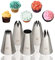 Spritztüllen Set, 5 Stück Edelstahl Tüllen für Spritzbeutel Sahne Spritztülle Groß Profi Nahtlose Blumen Torten Dekoration Werkzeuge für Spritzsack Sahne Cupcake Kuchen Dekorieren