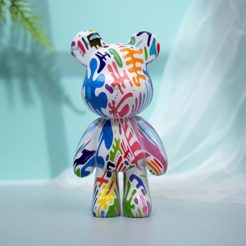 Coniuty Bear Statue Home Decor, Abstract Animal Sculpture Decoration for Living Room, Bedroom, Office on Table, Shelf, Cabinet (Type E)