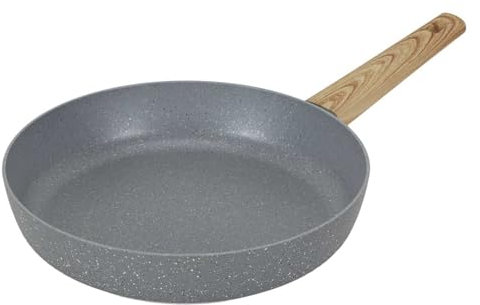 COOK CONCEPT, KC25321, Padella in Alluminio forgiato con Manico Effetto Legno, Ideale per rosolare e cuocere a Fuoco Lento, Rivestimento Antiaderente per Una Facile Pulizia, 24 cm, Grigio Marrone