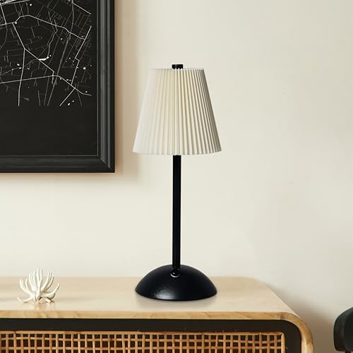 Camden Reed Table Lamp, Desk lamp, 3 Different Lighting Modes, Modern Minimal Design for Dinner/Coffee Table/Restaurant/Bedroom, Bell Black