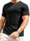 Meilicloth Mens T Shirt Short Sleeve Tshirts Plain Solid Basic Sportwear Casual Crewneck Pullover Top Muscle Tee Textured Shirt Black Large