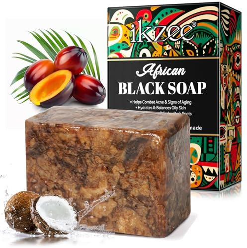 African Black Soap, Sapone Nero Africano Organico 100g, Sapone Africano Contro Acne E Macchie Scure, Sapone Nero Crudo Per Tutti I Tipi Di Pelle - Viso, Corvo, Capelli